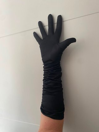Guantes largos de fiesta negros T 7