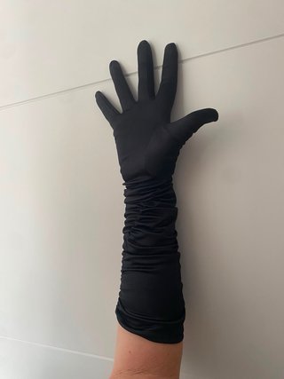 Guantes largos de fiesta negros T 7