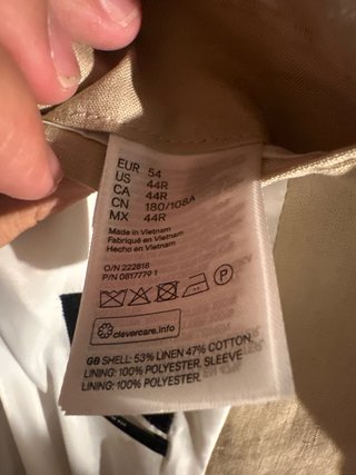 Chaqueta H&M Beige Talla 54 EU