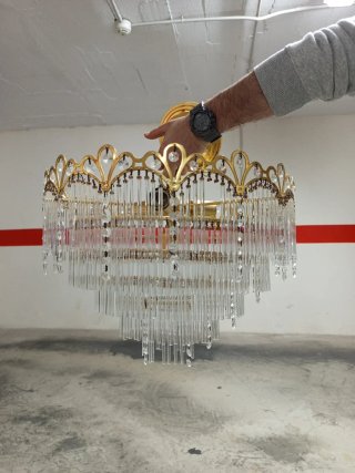 Lámpara colgante cristal antigua. OFERTAAAAAAA