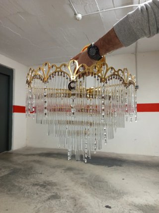 Lámpara colgante cristal antigua. OFERTAAAAAAA