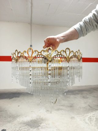 Lámpara colgante cristal antigua. OFERTAAAAAAA