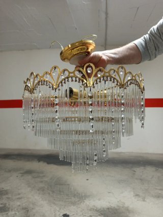 Lámpara colgante cristal antigua. OFERTAAAAAAA