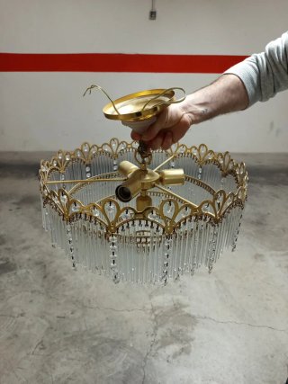 Lámpara colgante cristal antigua. OFERTAAAAAAA
