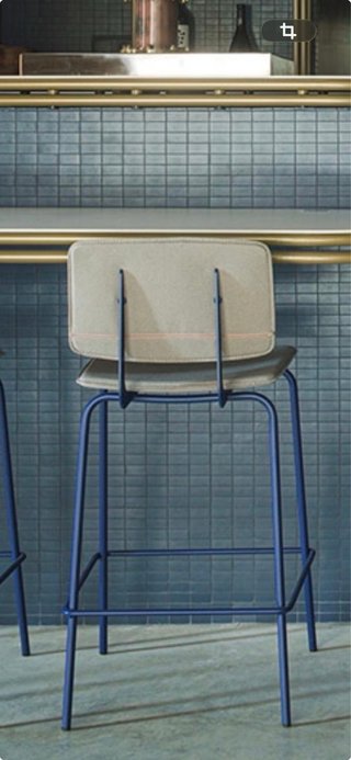 Taburete Beige y Azul