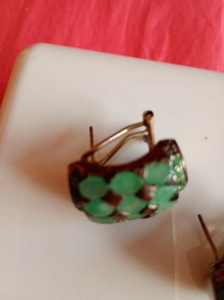 Pendientes Plata Ágata Verde