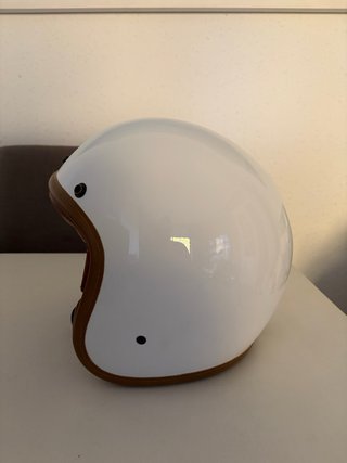 Casco Moto Jet 130R Kaizu V2 Blanco/Marrón
