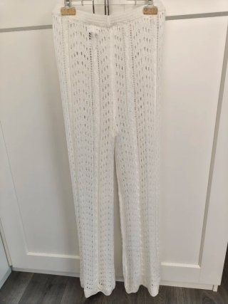 Pantalón Shein Ganchillo Blanco