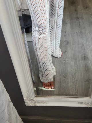 Pantalón Shein Ganchillo Blanco