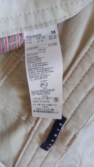 Pantaloni Sisley vita bassa taglia 38