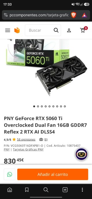 PNY RTX 5060 Ti 16GB GDDR7 + Factura