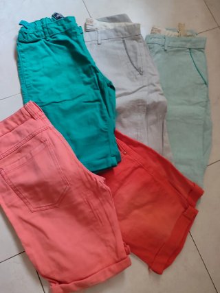 Lote 5 Pantalones Cortos Niño varios Colores