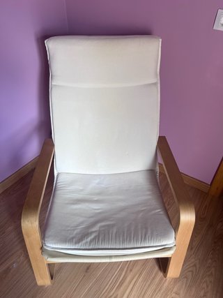 Sillón/Amaca reclinable blanco y madera