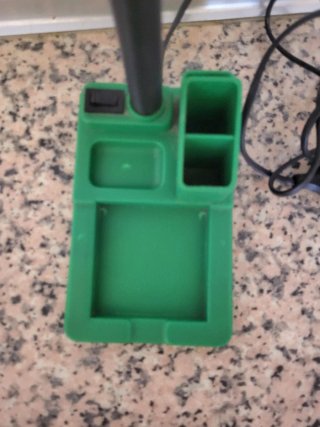 Flexo lámpara de escritorio verde con organizador
