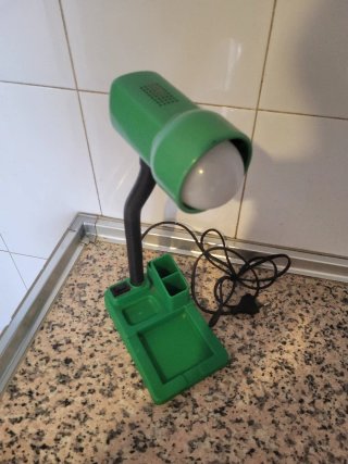Flexo lámpara de escritorio verde con organizador