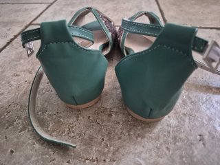 Sandali donna glitter argento e verde acqua