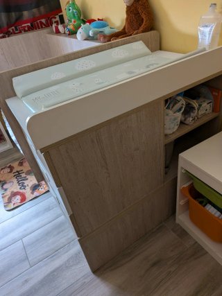 Cuna convertible madera y blanca