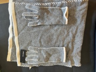 Conjunto bufanda y guantes gris sin estrenar