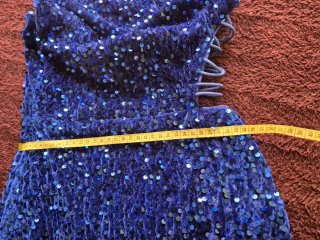 Vestido Lentejuelas Azul Cobalto Talla XS