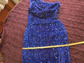 Vestido Lentejuelas Azul Cobalto Talla XS