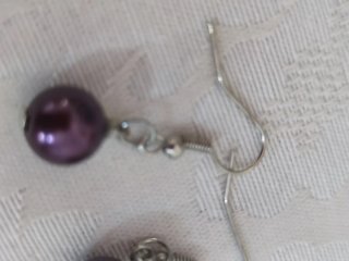 Orecchini donna viola perla