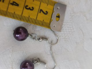 Orecchini donna viola perla