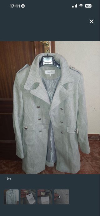 Abrigo Calvin Klein Talla L Gris