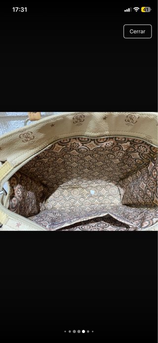 Bolso de mano mujer beige y marrón