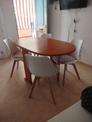 Mesa de comedor plegable de madera