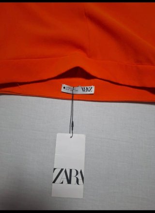 Pantalón Zara Flare Naranja Nuevo Talla M