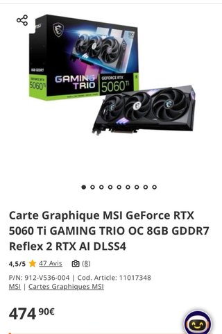Tarjeta Gráfica MSI GeForce RTX 5060 Ti Gaming Tri