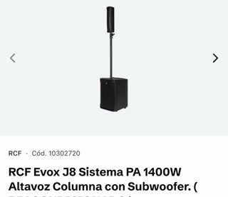 Altavoz RCF J8 Negro