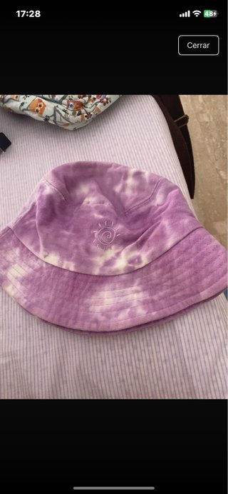 Gorro/Sombrero Tie Dye Morado y Blanco