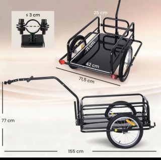 Remolque de bicicleta negro