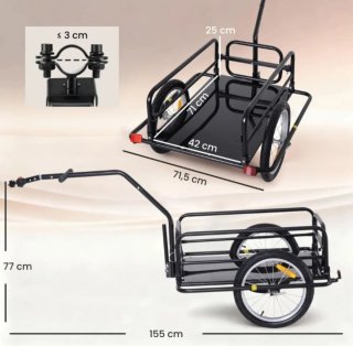 Remolque de bicicleta negro