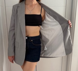 Blazer H&M Gris Básico