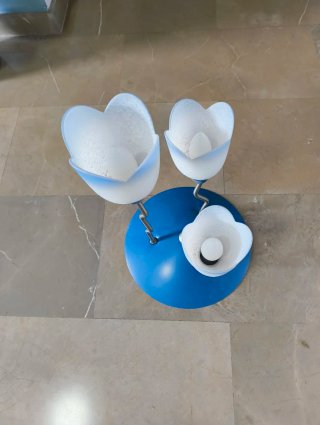 Lámpara de techo tulipan azul y blanco