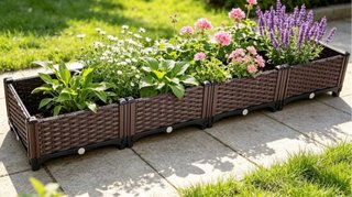Jardinera grande con riego por goteo