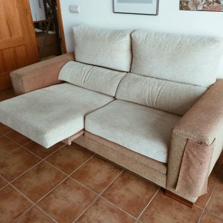 Sofá modular beige y marrón