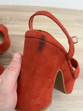 Sandalias de antelina naranja