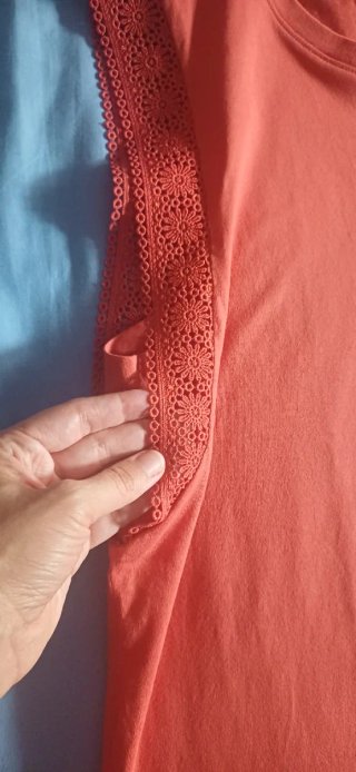 Camiseta Tintoretto Naranja Encaje Talla s