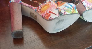 Sandalias plataforma tacón floral T40