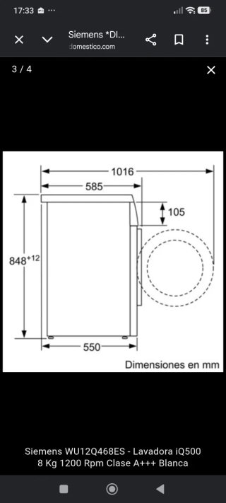 Lavadora Siemens IQ500 8kg A+++