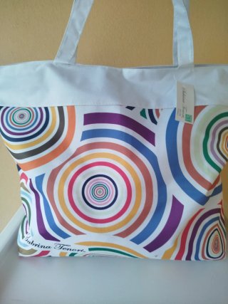 Borsa mare Sabrina Tenori fantasia floreale