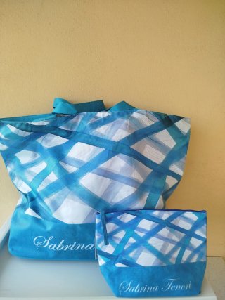 Borsa mare Sabrina Tenori fantasia floreale