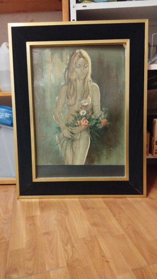 Cuadro mujer con flores