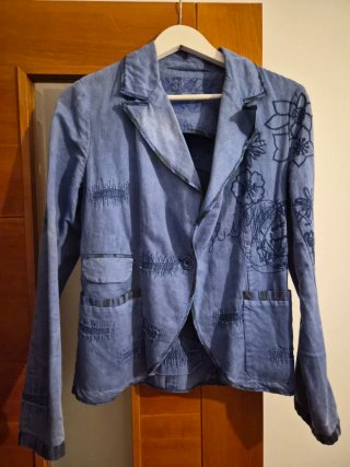 Americana Desigual azul estampada mujer