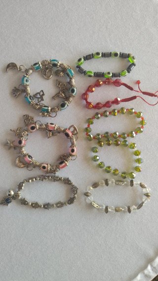 Lote Pulseras Bisutería Ojo Turco y Hamsa