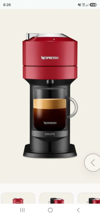 Cafetera Nespresso Vertuo Roja