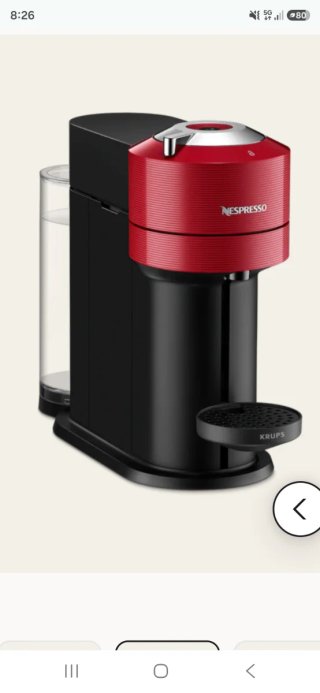 Cafetera Nespresso Vertuo Roja
